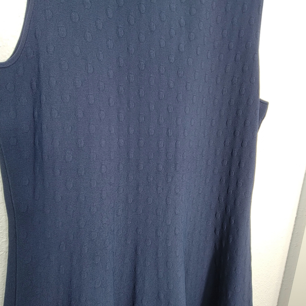 Akris punto Knit Jacquard Midi-Dress Size 16 Navy - Picture 7 of 14
